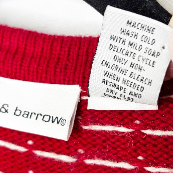 Vintage 90s Wool Fair Isle Cardigan Size S Sweater Holiday Reindeer Zip Up - Picture 7 of 8